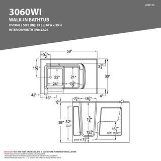ANZZI Series 30 in. x 60 in. Left Drain Walk-In Whirlpool and Air Tub with Fast Drain in White and Smart Bidet Toilet