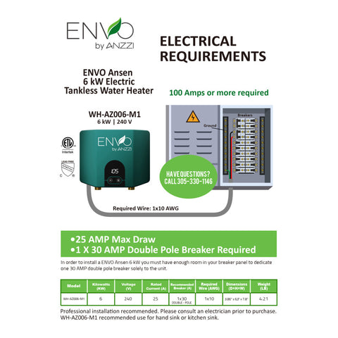 ENVO ENVO Ansen Tankless Electric Water Heater