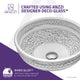 Cadence Series 16 in. Round Bathroom Vessel Sink with Stain-Resistant Non-Porous Surface in Decor White Finish Glass