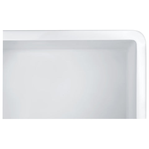 ANZZI Roine Farmhouse Reversible Glossy Solid Surface 35 in. Double Basin Kitchen Sink