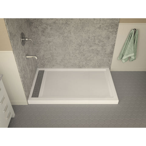 SB-AZ012WL-R - ANZZI 36 in. x 60 in. Double Threshold Shower Base in White