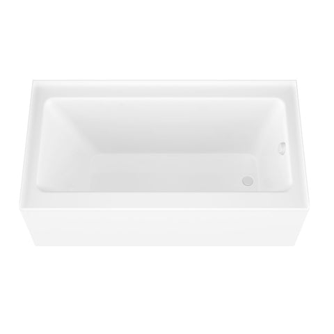 ANZZI 60 in. L x 30 in. W Right Drain Tub in White and 60 in. W x 62 in. H Frameless Sliding Tub Door in Matte Black Finish