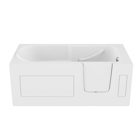 ANZZI 30 in. x 60 in. Right Drain Step-In Walk-In Soaking Tub with Low Entry Threshold in White