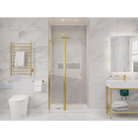 SD-AZ14-01BG - ANZZI Romance 72-in. x 33.5-in. Frameless Swinging Shower Door in Brushed Gold