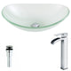 LSAZ086-097 - ANZZI Forza Series Deco-Glass Vessel Sink in Lustrous Frosted with Key Faucet in Polished Chrome