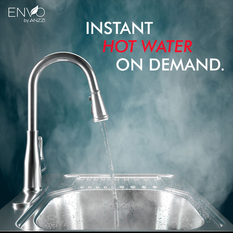ENVO Ansen Compact Tankless Electric Water Heater, Heat-on-Demand, Endless Hot Water Supply, ETL Certified, Energy and Water Saving