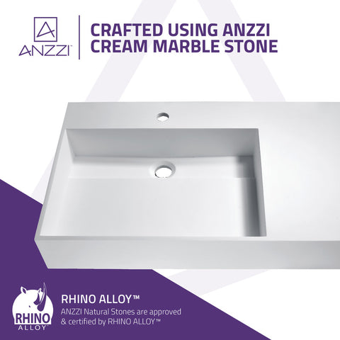 ANZZI Urena Solid Surface Vessel Sink in Matte White