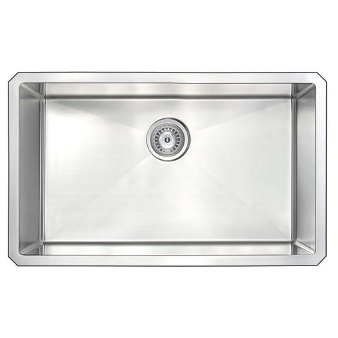 ANZZI Vanguard Undermount Stainless Steel 30 in. 0-Hole Single Bowl Kitchen Sink