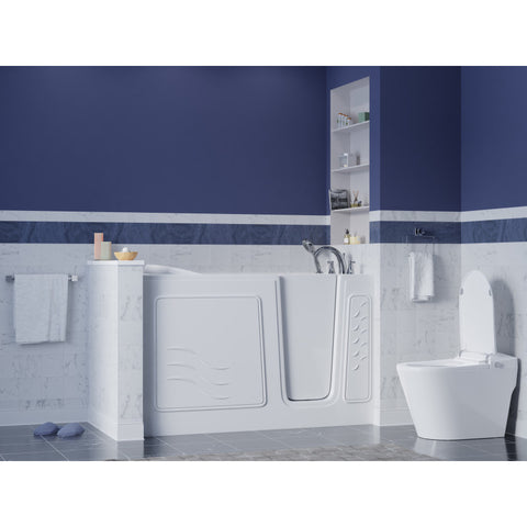 AMZ3060WIRWS - ANZZI 30 in. x 60 in. Right Drain Quick Fill Walk-In Soaking Tub in White