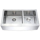 ANZZI Elysian Farmhouse Stainless Steel 33 in. 0-Hole 60/40 Double Bowl Kitchen Sink in Brushed Satin