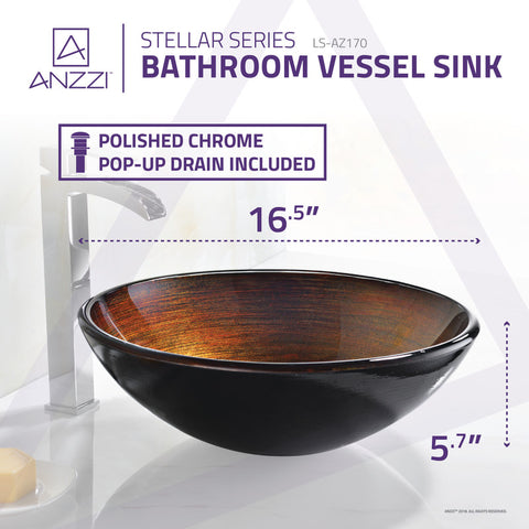 ANZZI Stellar Series Deco-Glass Vessel Sink