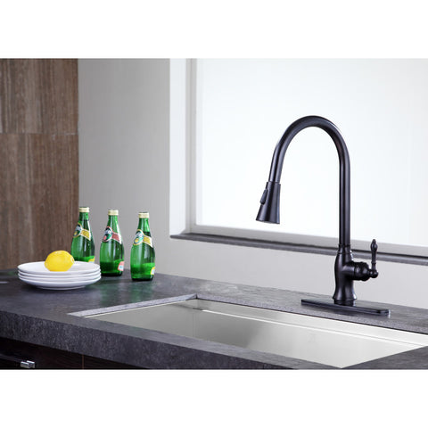 KF-AZ214ORB - Rodeo Single-Handle Pull-Out Sprayer Kitchen Faucet in Oil Rubbed Bronze