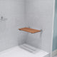 ANZZI Bohemian Folding Teak Shower Seat (18.7" x 12.6"), 280 lbs Weight Capacity, Natural Teak Wood, ADA Compliant, Space-Saving Wall Mount