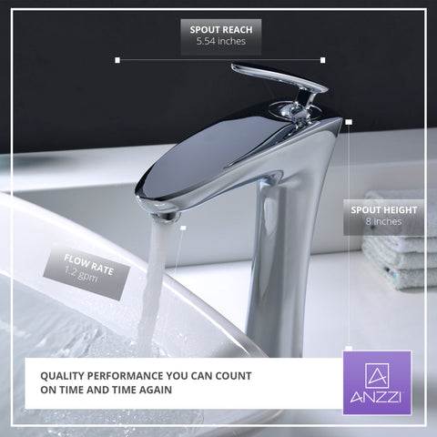 ANZZI Crown Series Single Handle Vessel Sink Faucet in Polished Chrome