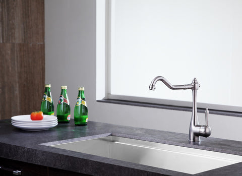 Patriarch Single Handle Standard Kitchen Faucet in Brushed Nickel