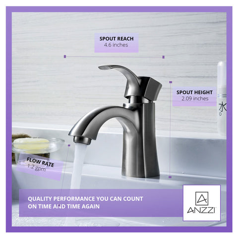 ANZZI Alto Series Single Hole Single-Handle Mid-Arc Bathroom Faucet