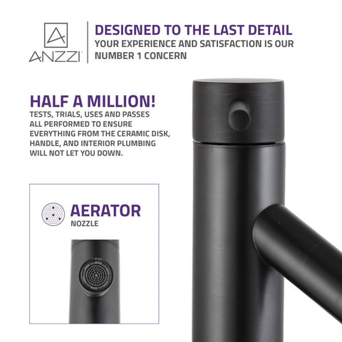 ANZZI Valle Single Hole Single Handle Bathroom Faucet