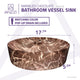 ANZZI Marbled Series Ceramic Vessel Sink in Marbled Chocolate Finish