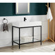 ANZZI Ventura 36 in. Console Sink with Matte White Counter Top