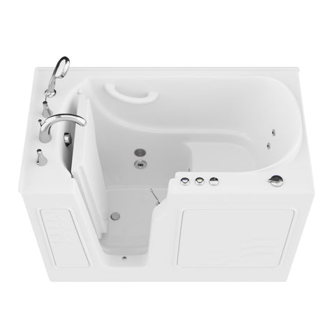 AZ2952LWH - ANZZI Coupe Series 29 in. x 52 in. Left Drain Quick Fill Walk-In Whirlpool Tub with Powered Fast Drain in White