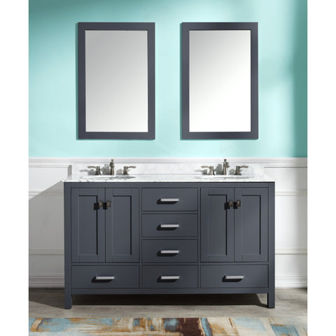 ANZZI Chateau 60 in. W x 22 in. D Bathroom Vanity Set with Carrara Marble Top with White Sink