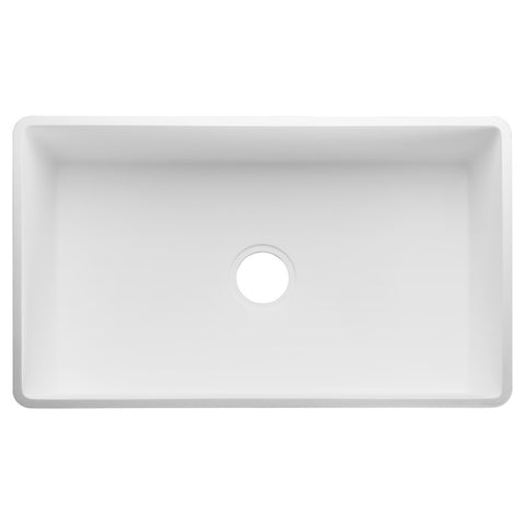 ANZZI Roine Farmhouse Reversible Apron Front Solid Surface 30 in. Single Basin Kitchen Sink