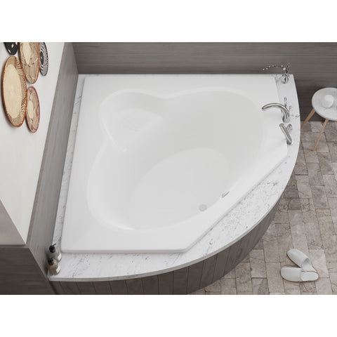 ANZZI Rana 5 ft. Acrylic Center Drain Corner Bathtub in White