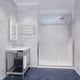 48 in. x 72 in. Framed Shower Door with TSUNAMI GUARD in Brushed Nickel
