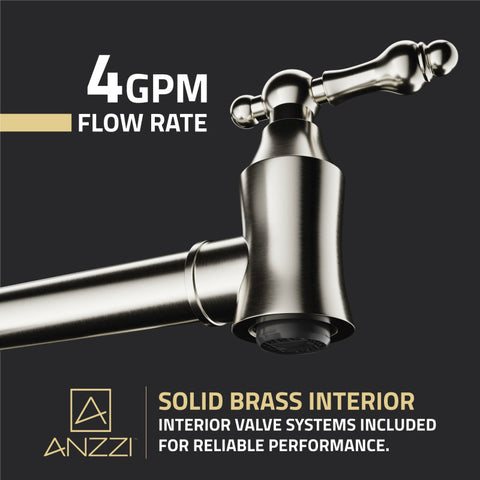 ANZZI Marca 360-Degree 24" Wall Mounted Pot Filler with Dual Swivel