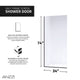 ANZZI Veil Series 74 in. by 34 in. Frameless Glass Shower Screen Shower Door