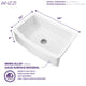 ANZZI Prisma Series Farmhouse Solid Surface 36 in. 0-Hole Single Bowl Kitchen Sink with 1 Strainer