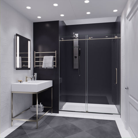 ANZZI Madam Series 60 in. by 76 in. Frameless Sliding Shower Door with Handle