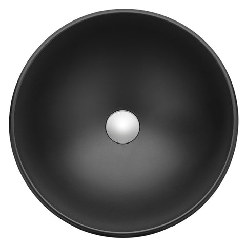 ANZZI Amalfi Round Glass Vessel Bathroom Sink with Matte Black Finish