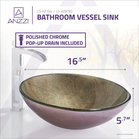 ANZZI Tara Series Deco-Glass Vessel Sink