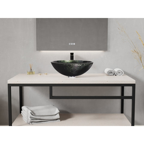 ANZZI Amalfi Round Glass Vessel Bathroom Sink