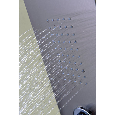 ANZZI Arc 64 in. 2-Jetted Shower Panel with Heavy Rain Shower and Spray Wand in Brushed Stainless Steel