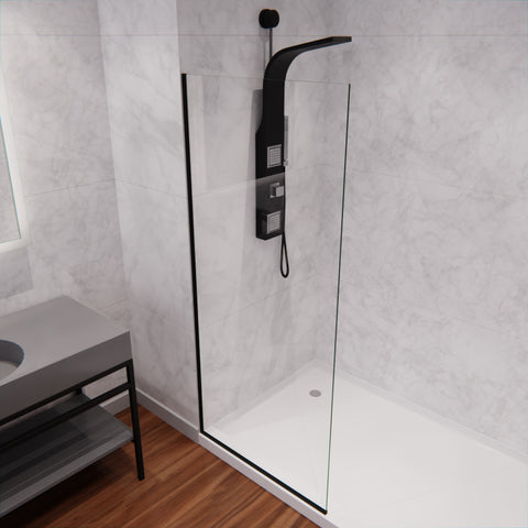 ANZZI Veil Series 74 in. by 34 in. Frameless Glass Shower Screen Shower Door