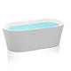 Chand Series 67 in. x 32 in. Flat Bottom Acrylic Freestanding Soaking Bathtub with Center Drain in Glossy White