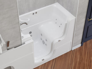 ANZZI Series 29 in. x 53 in. Left Drain Wheelchair Access Walk-In Whirlpool Tub with Fast Drain and Smart Bidet Toilet