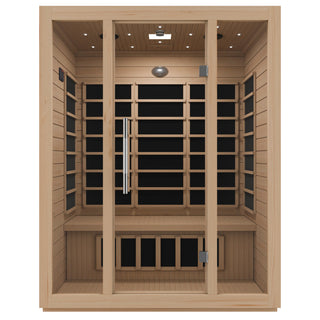 SC-SS0008-3P - SteamSpa Maldives 3- Person Indoor Hemlock Wooden Carbon FAR Infrared Home Sauna Room with LED Touch Control Panel and Heater