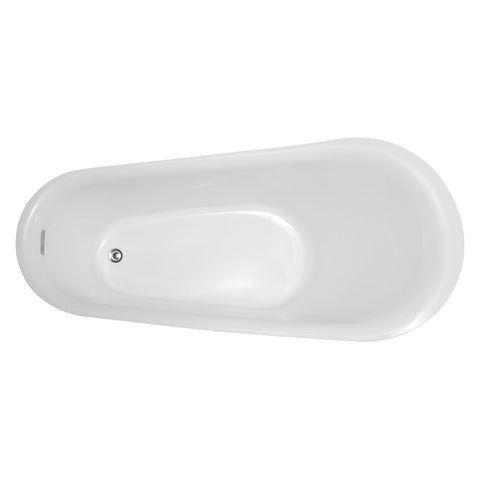 ANZZI Maple Series 5.58 ft. Freestanding Bathtub in White