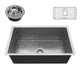 SK-023 - ANZZI Tereus Drop-in Handmade Copper 30 in. 0-Hole Single Bowl Kitchen Sink in Hammered Nickel