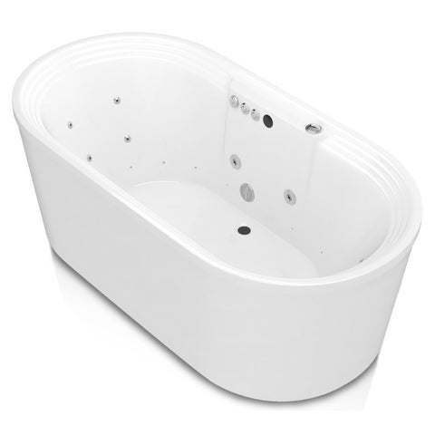 FT-AZ201-R - ANZZI Sofia 5.6 ft. Center Drain Whirlpool and Air Bath Tub in White