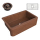 SK-013 - ANZZI Miletus Farmhouse Handmade Copper 33 in. 0-Hole Single Bowl Kitchen Sink in Hammered Antique Copper