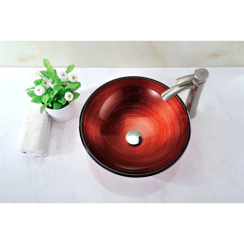 LS-AZ057 - ANZZI Echo Series Deco-Glass Vessel Sink in Lustrous Red