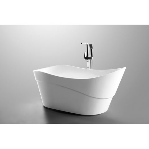 ANZZI 5.58 ft. Freestanding Bathtub in White