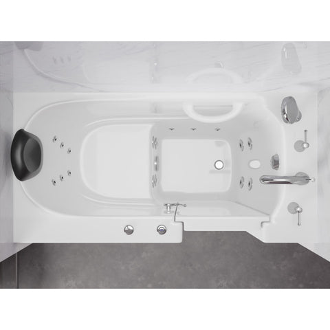 AMZ2653RWH-CP - ANZZI 53 - 60 in. x 26 in. Right Drain Whirlpool Jetted Walk-in Tub in White