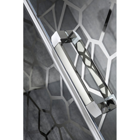 ANZZI Grove Series Left Side 63 in. x 78.74 in. Semi-Frameless Hinged Shower Door in Chrome with Handle