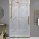 ANZZI Series 48 in. x 76 in. Frameless Shower Door with Sliding in Brushed Gold with Tsunami Guard Tempered Clear Glass