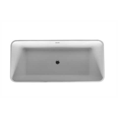 FT501-0025 - ANZZI Cenere 4.9 ft. Solid Surface Classic Soaking Bathtub in Matte White and Kros Faucet in Chrome